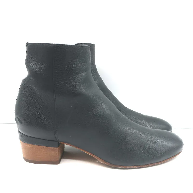 Officine Creative Lolie Ankle Boots Black Grained Leather Size 38.5