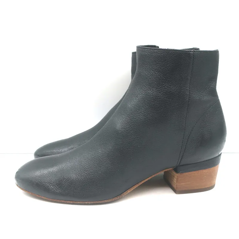 Officine Creative Lolie Ankle Boots Black Grained Leather Size 38.5