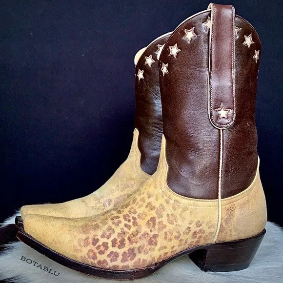 OLD GRINGO Vintage Leopard Star Short Cowboy Boots