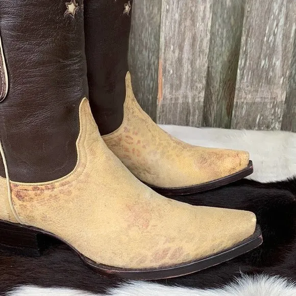 OLD GRINGO Vintage Leopard Star Short Cowboy Boots