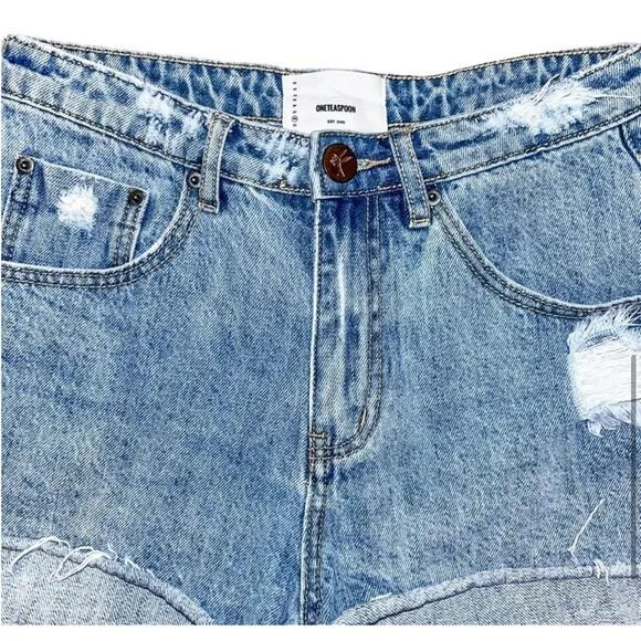 One Teaspoon Ocean Bonitas High WaistDenim Shorts