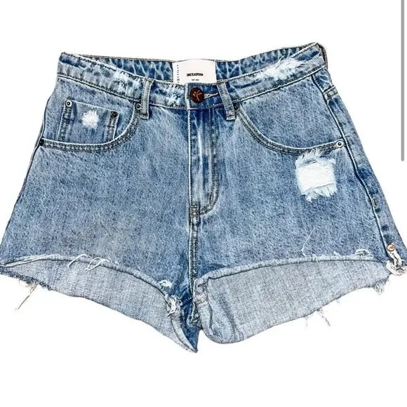 One Teaspoon Ocean Bonitas High WaistDenim Shorts