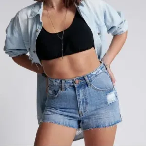 One Teaspoon Ocean Bonitas High WaistDenim Shorts