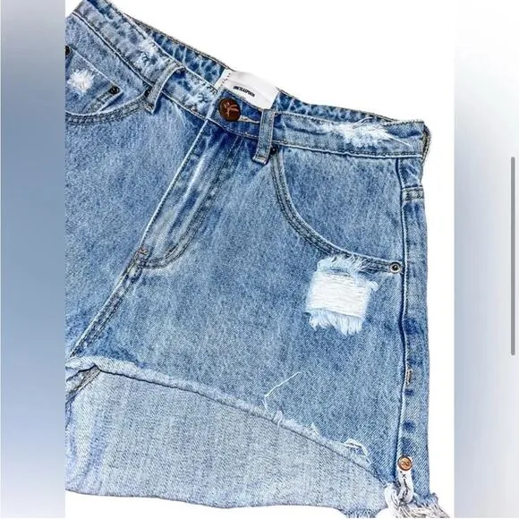 One Teaspoon Ocean Bonitas High WaistDenim Shorts