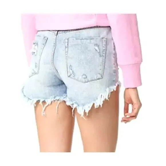 OneTeaspoon Outlaws Curved Raw Hem Shorts Size 29 NWOT $110