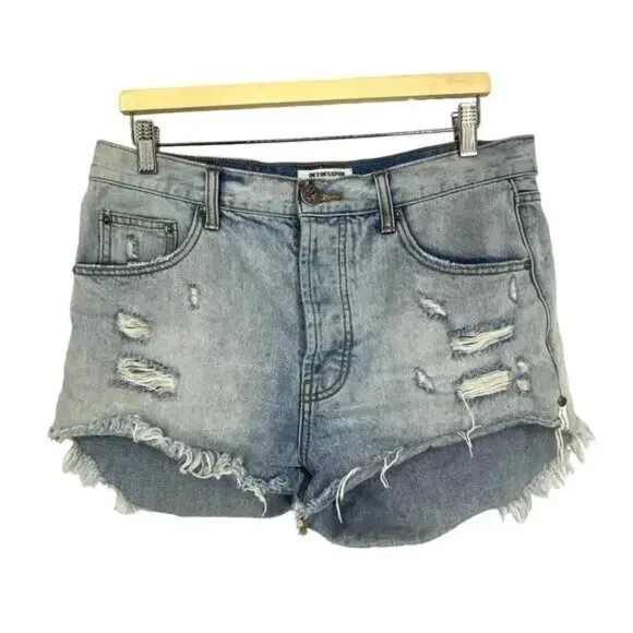 OneTeaspoon Outlaws Curved Raw Hem Shorts Size 29 NWOT $110