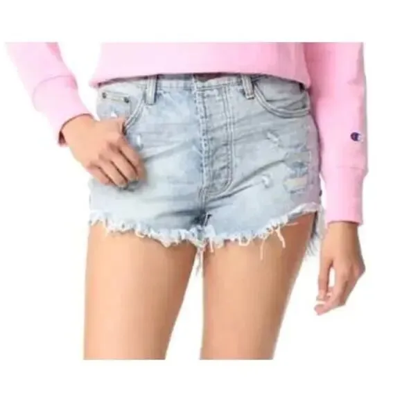 OneTeaspoon Outlaws Curved Raw Hem Shorts Size 29 NWOT $110