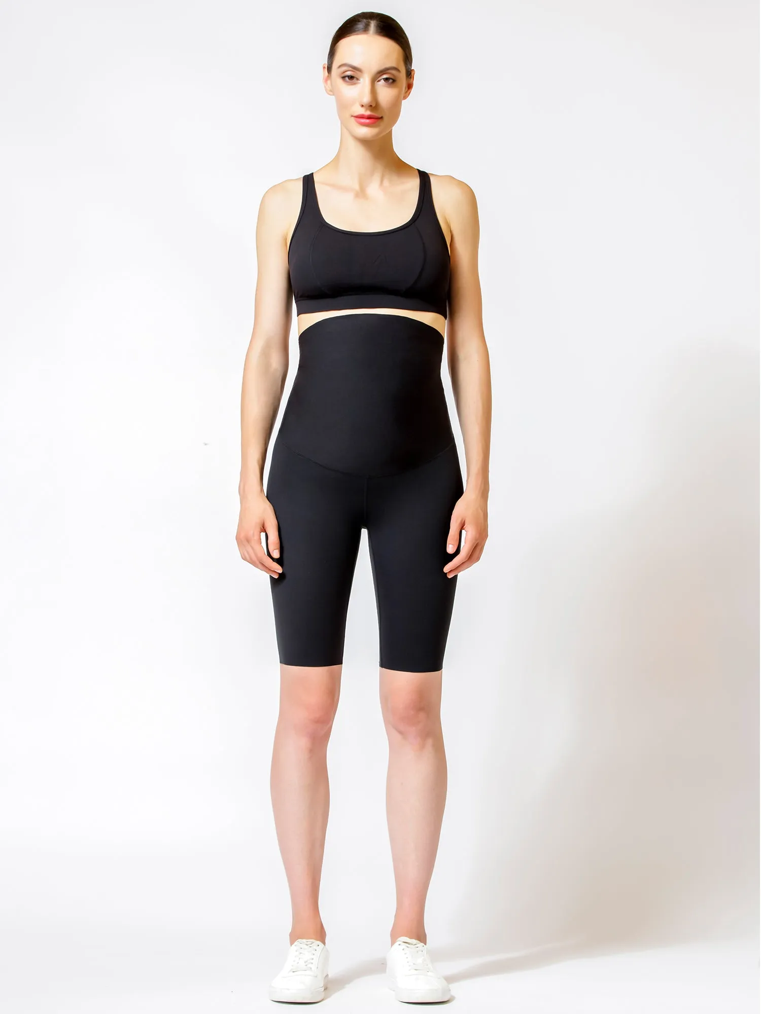 OVER THE BUMP MATERNITY SHAPE BIKER SHORTS