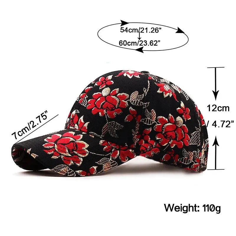 Painting Embroidery Flower Girl Snapback Hats