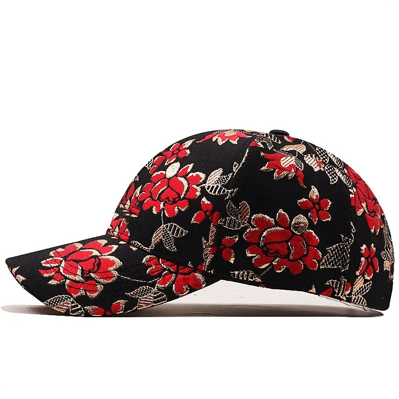 Painting Embroidery Flower Girl Snapback Hats