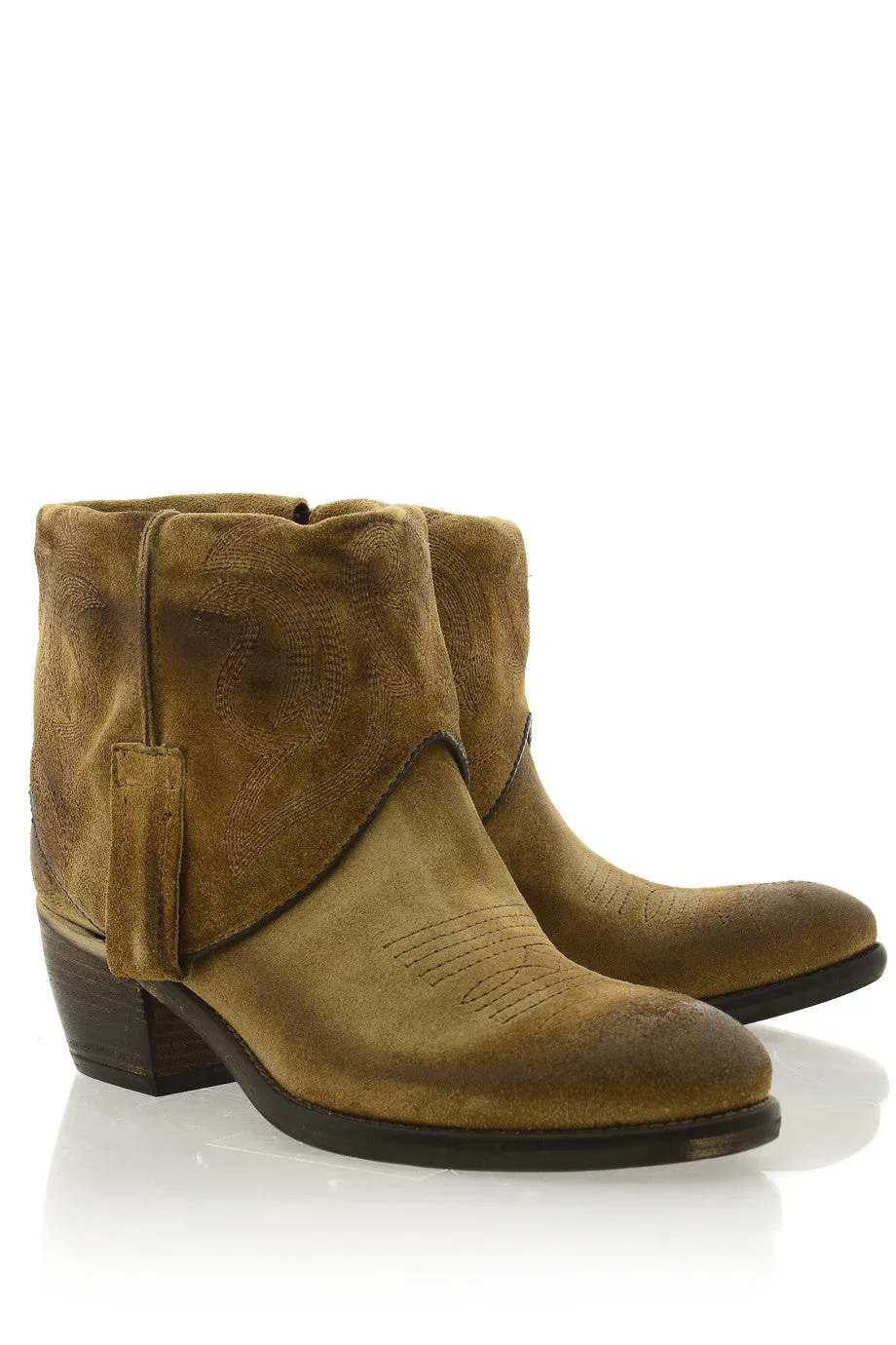 PENY Camel Cowboy Ankle Boots