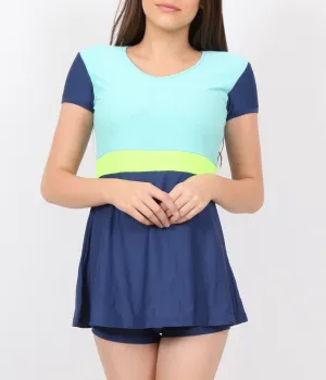 pH7 Blue Green Swimsuit With Attached Shorts
