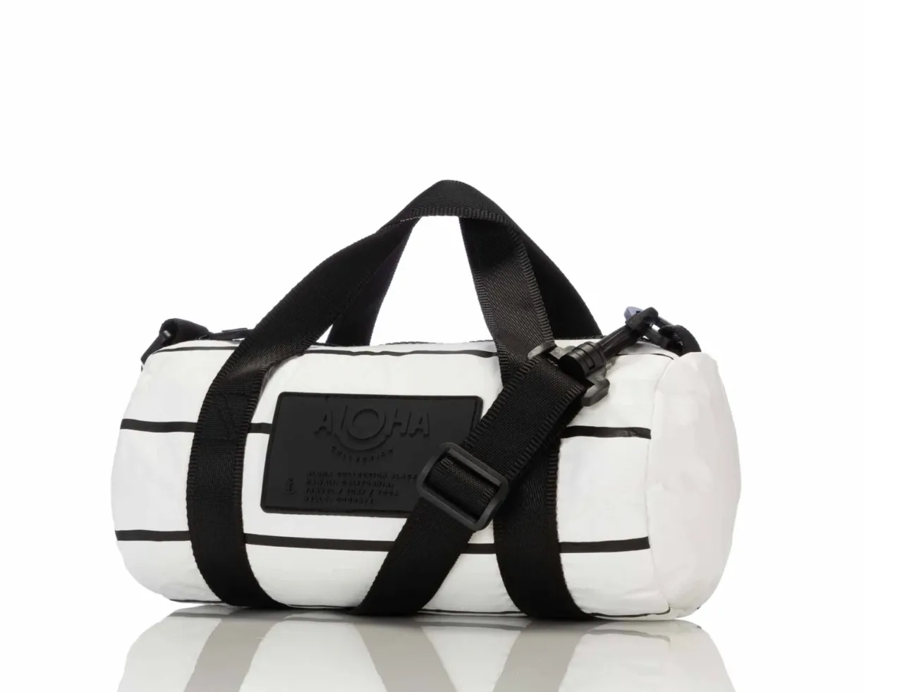 Pinstripe Mini Duffle - Black on White