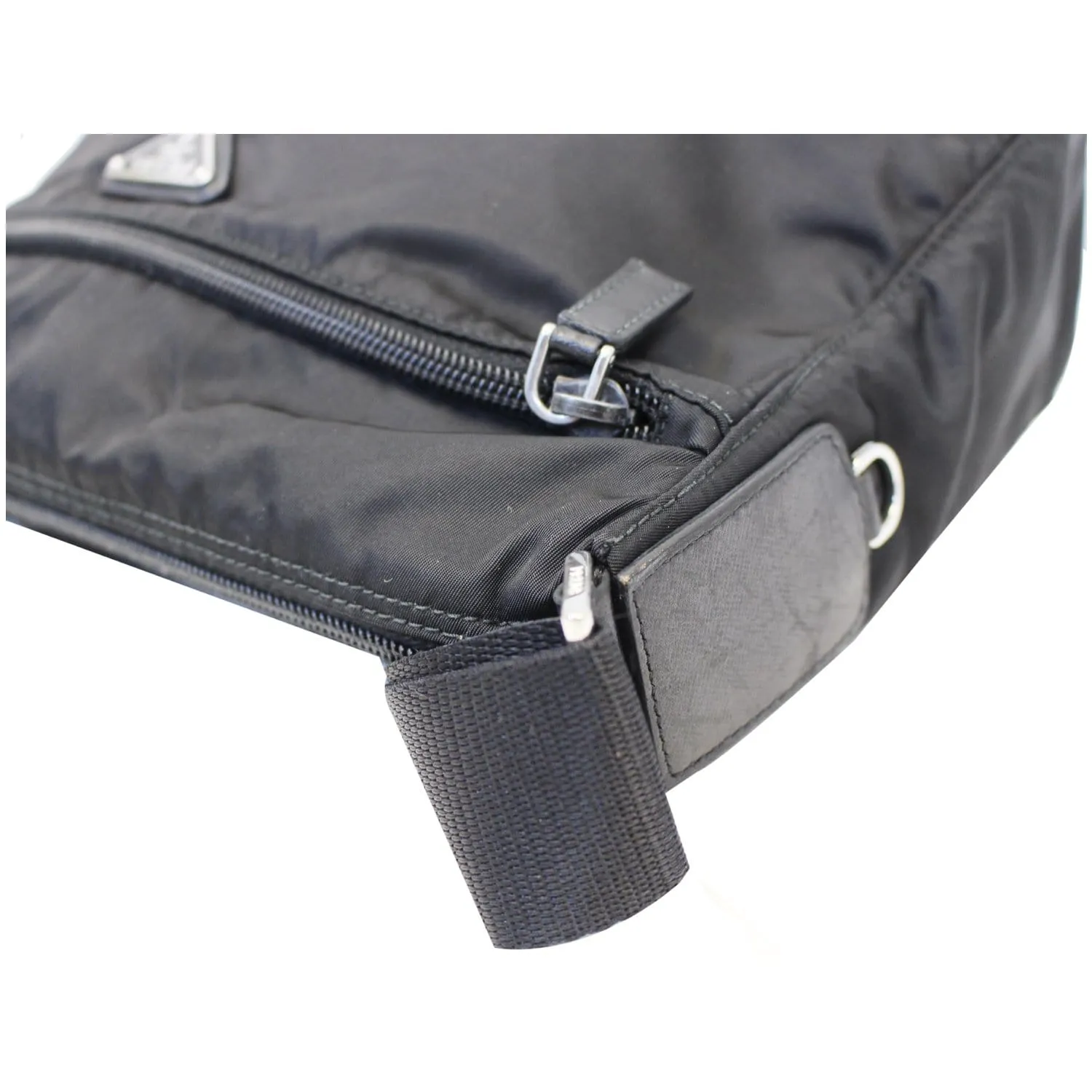PRADA Large Nylon Crossbody Bag Black