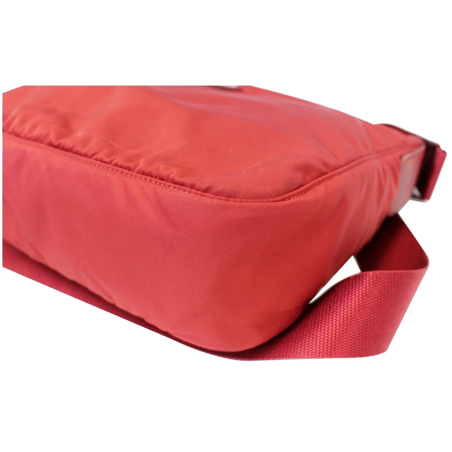 PRADA Large Nylon Crossbody Bag Red
