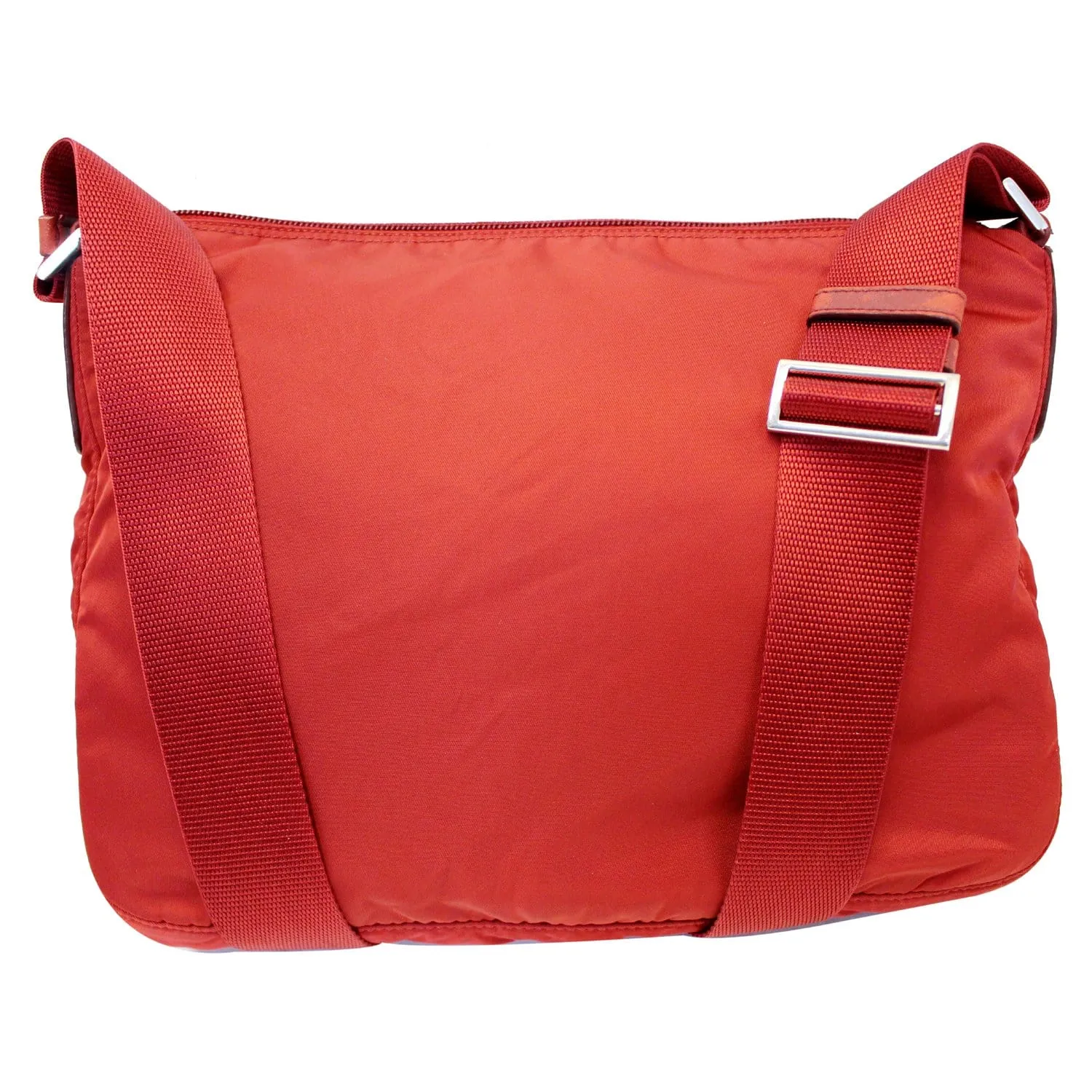 PRADA Large Nylon Crossbody Bag Red