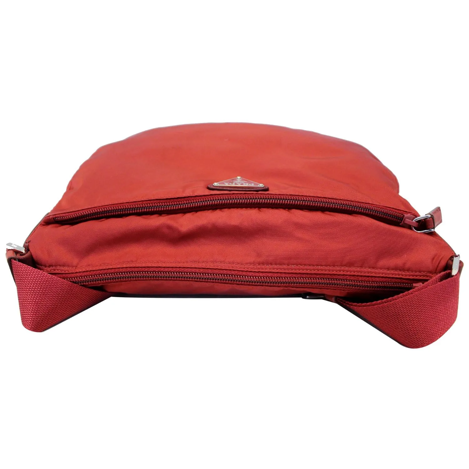 PRADA Large Nylon Crossbody Bag Red