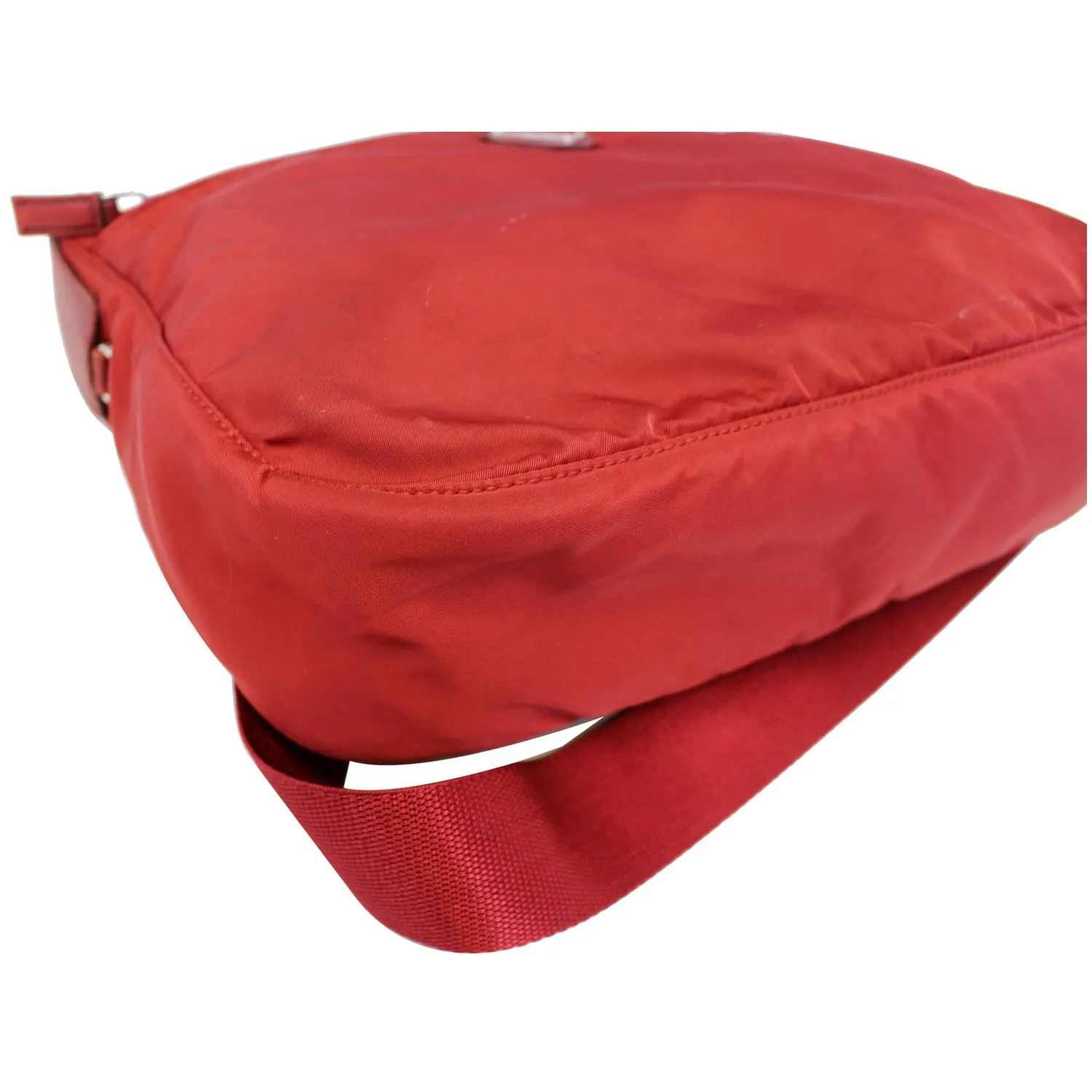PRADA Large Nylon Crossbody Bag Red