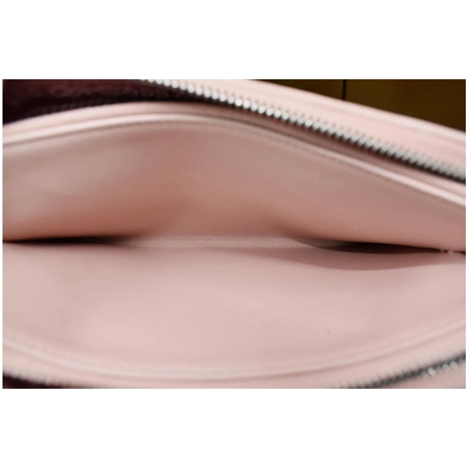 PRADA Nappa Mini Impunture Bandoliera Chain Leather Crossbody Bag Orchidea