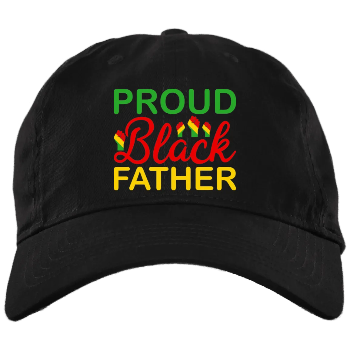 Proud Black Father Embroidered Brushed Twill Unstructured Dad Cap