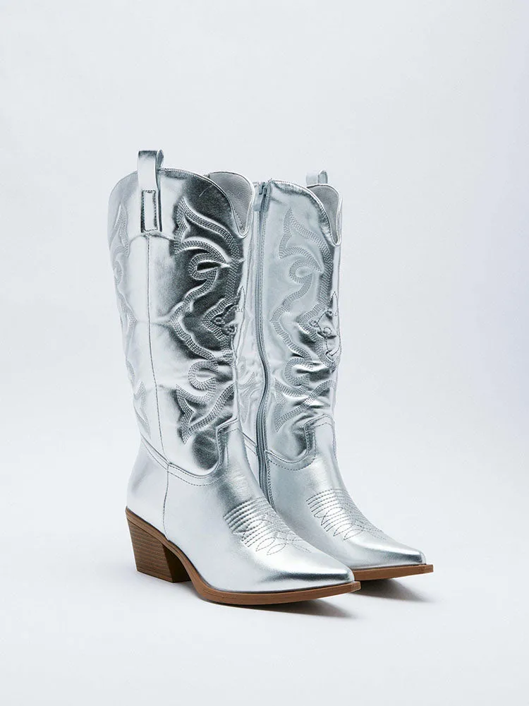 PU Leather Cowboy Boots