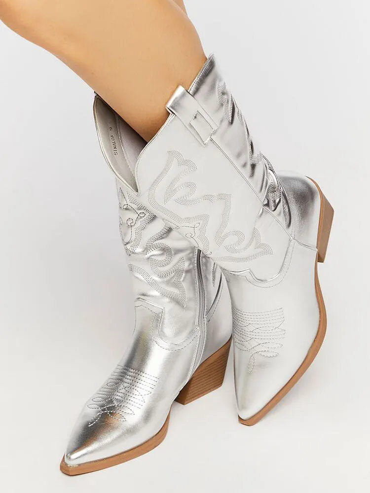 PU Leather Cowboy Boots