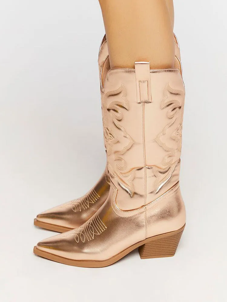 PU Leather Cowboy Boots