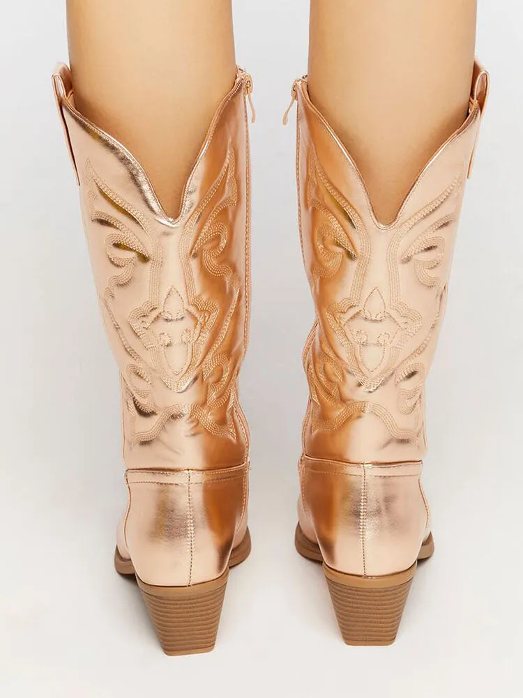 PU Leather Cowboy Boots
