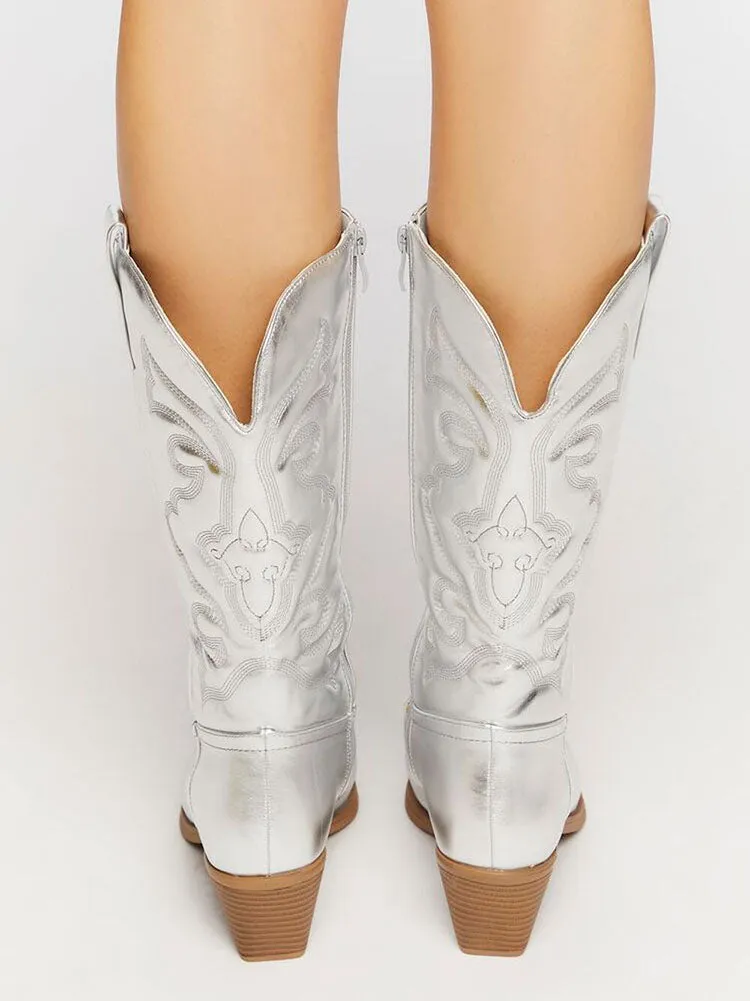 PU Leather Cowboy Boots