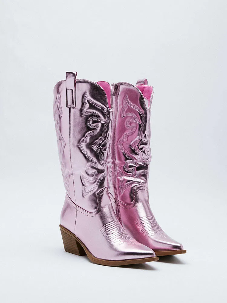 PU Leather Cowboy Boots