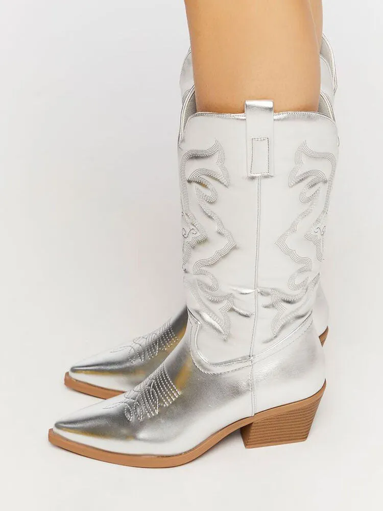 PU Leather Cowboy Boots