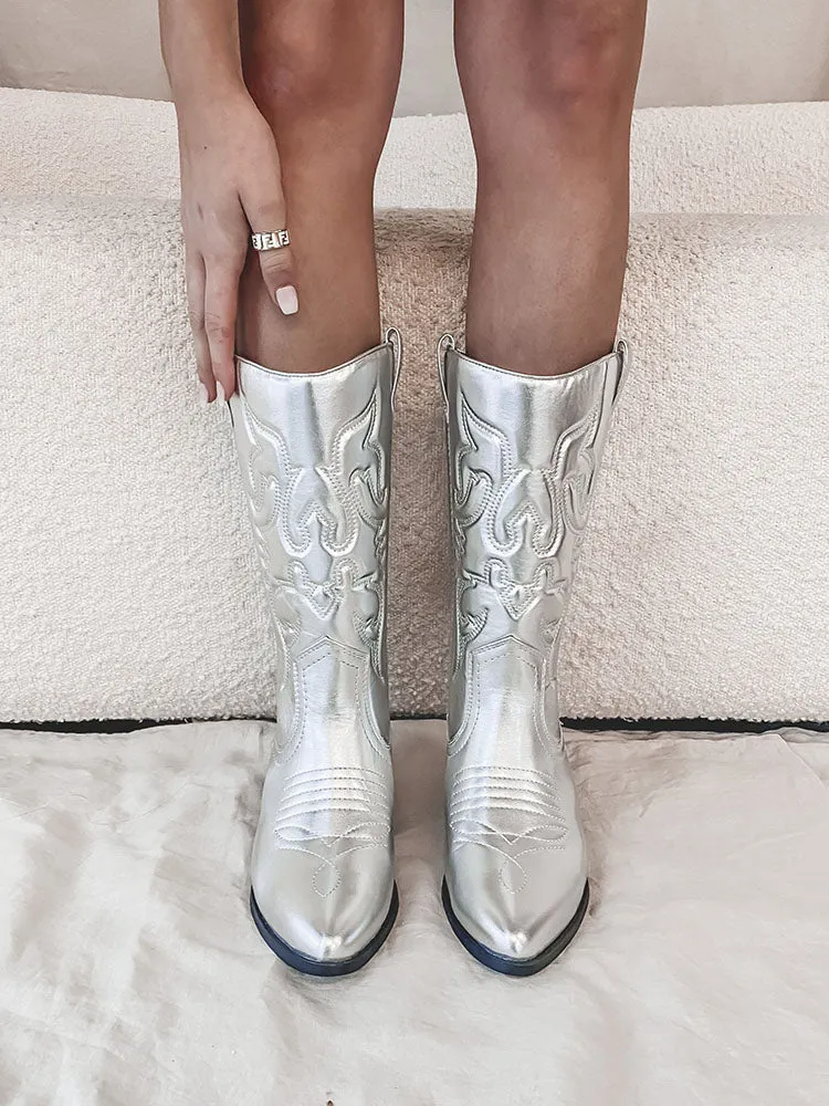 PU Leather Cowboy Boots