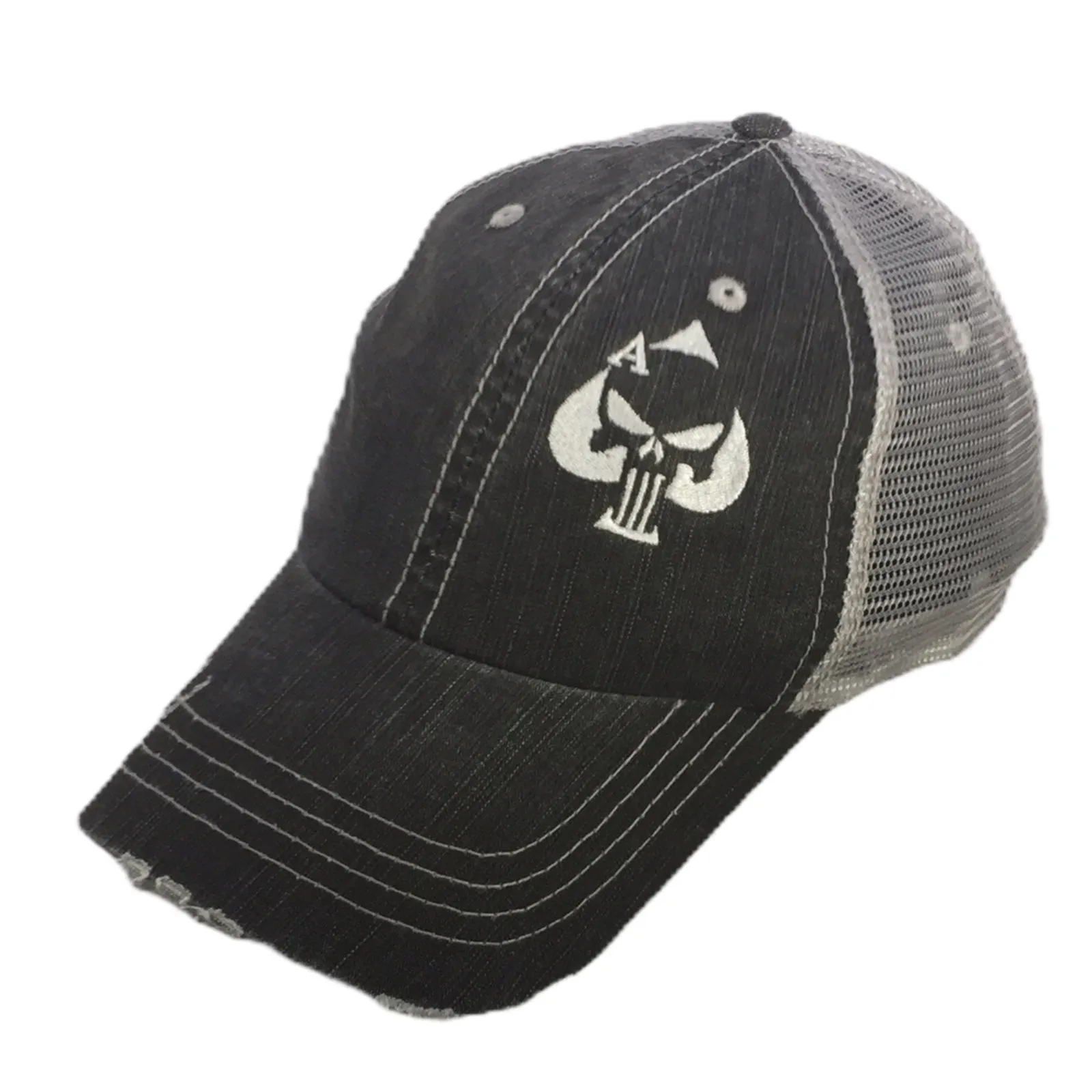 Punisher Ace of Spades Black & Silver Mesh Back Hat