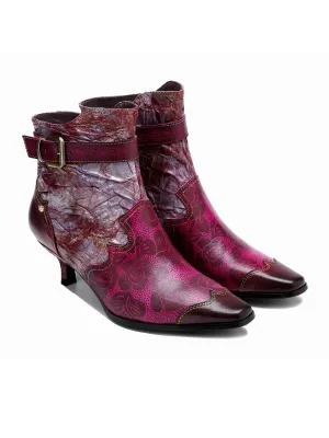 Purple Rose Distress Made Bootie - Soffia