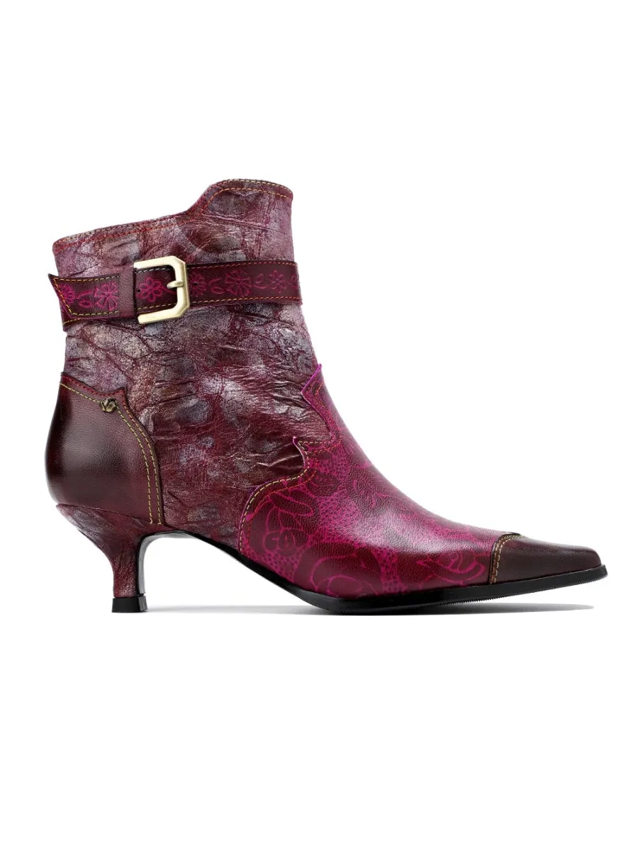 Purple Rose Distress Made Bootie - Soffia