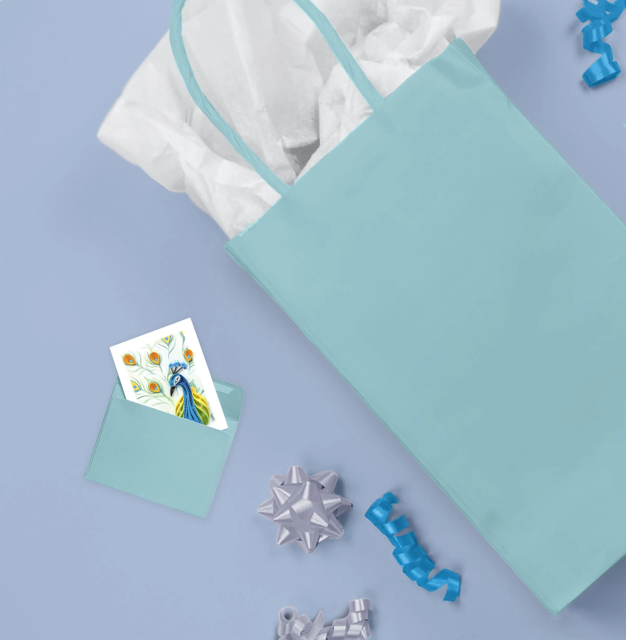 Quilled Peacock Gift Enclosure Mini Card