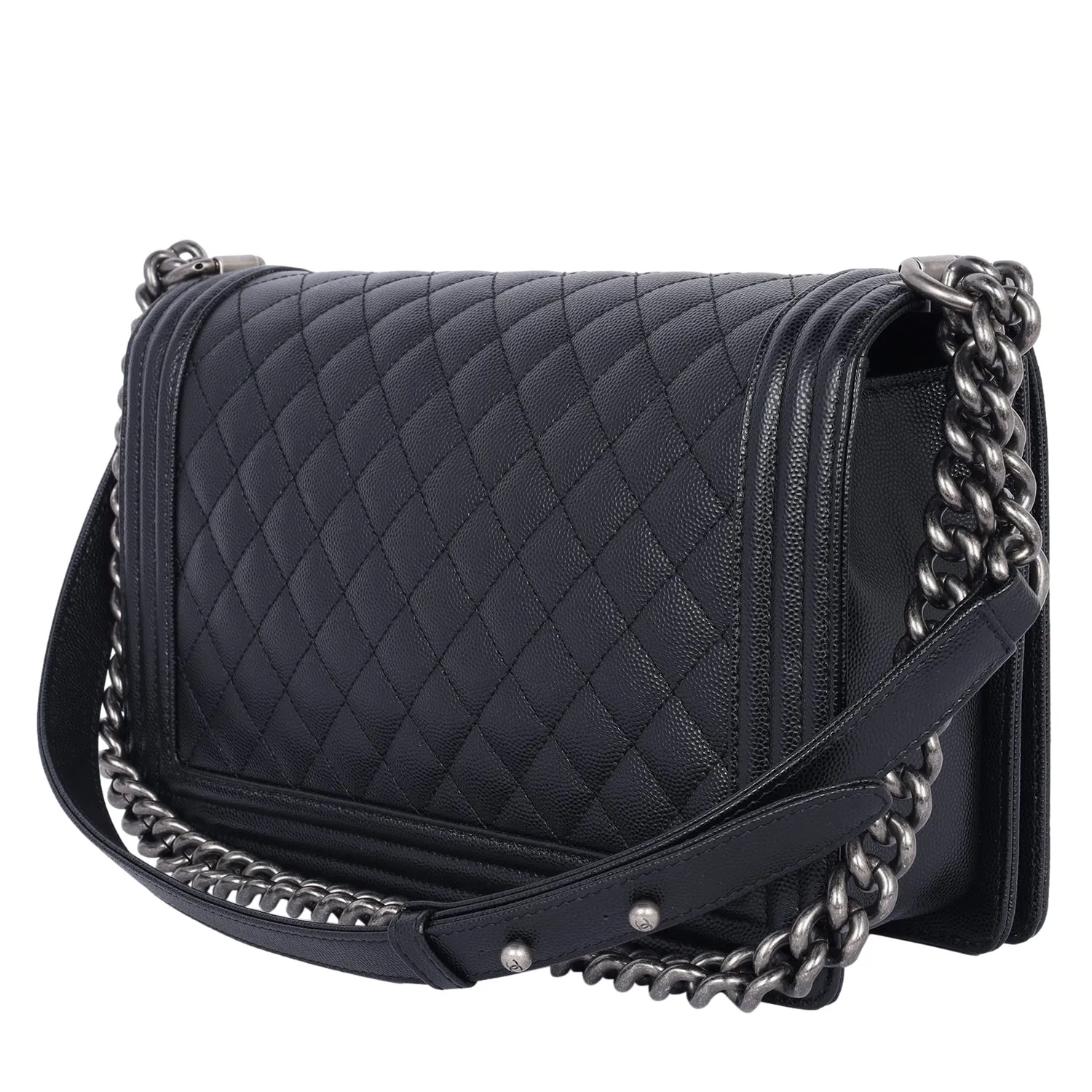 Quilted Caviar Leather Boy Bag