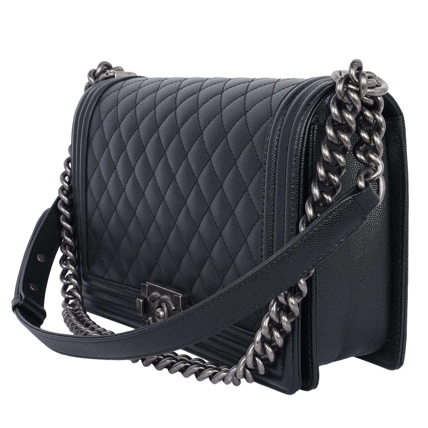 Quilted Caviar Leather Boy Bag