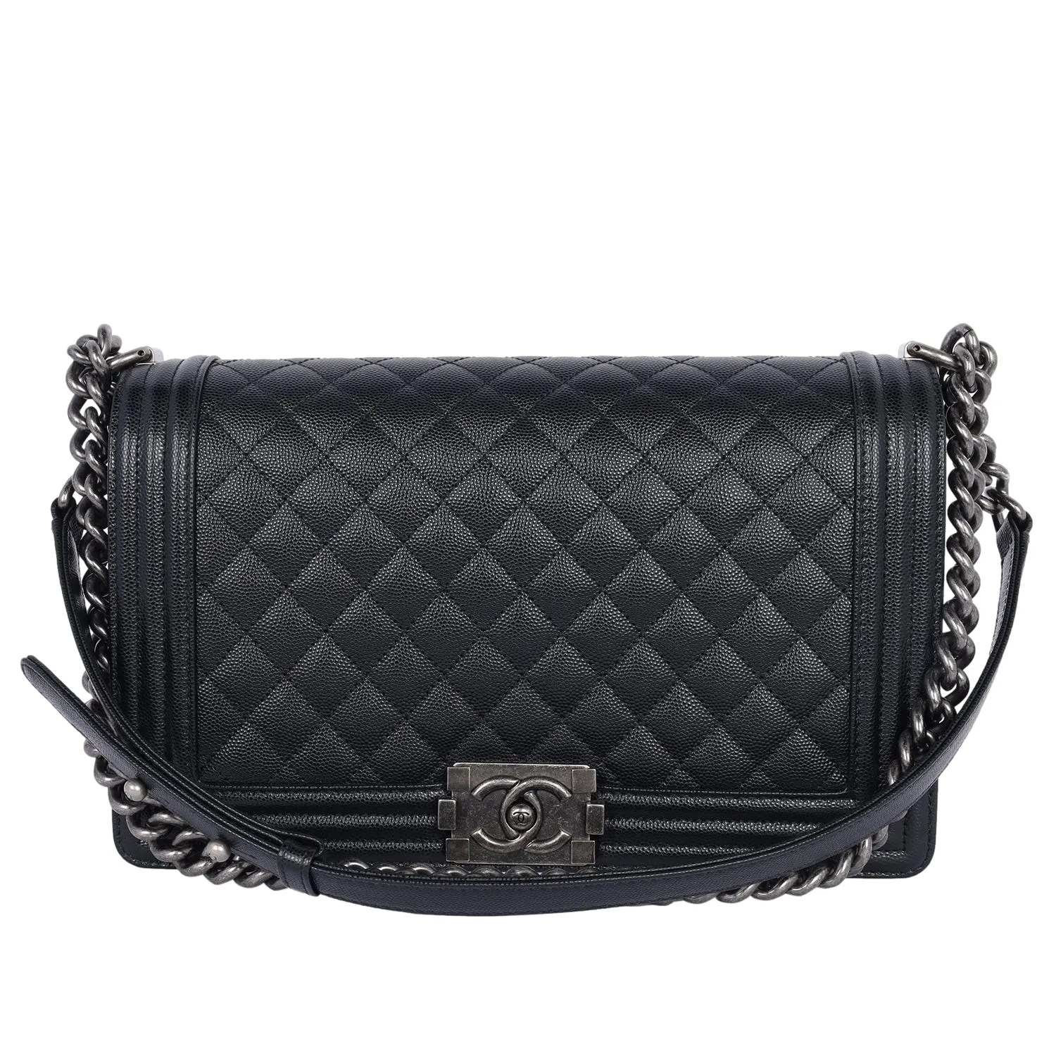Quilted Caviar Leather Boy Bag