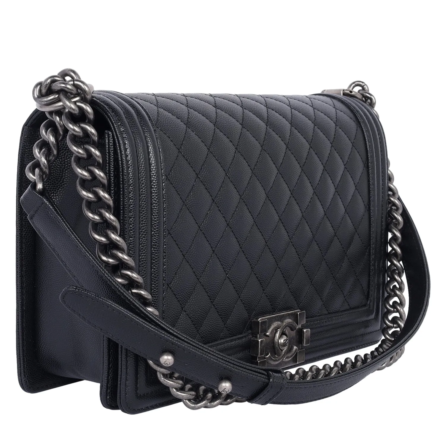 Quilted Caviar Leather Boy Bag