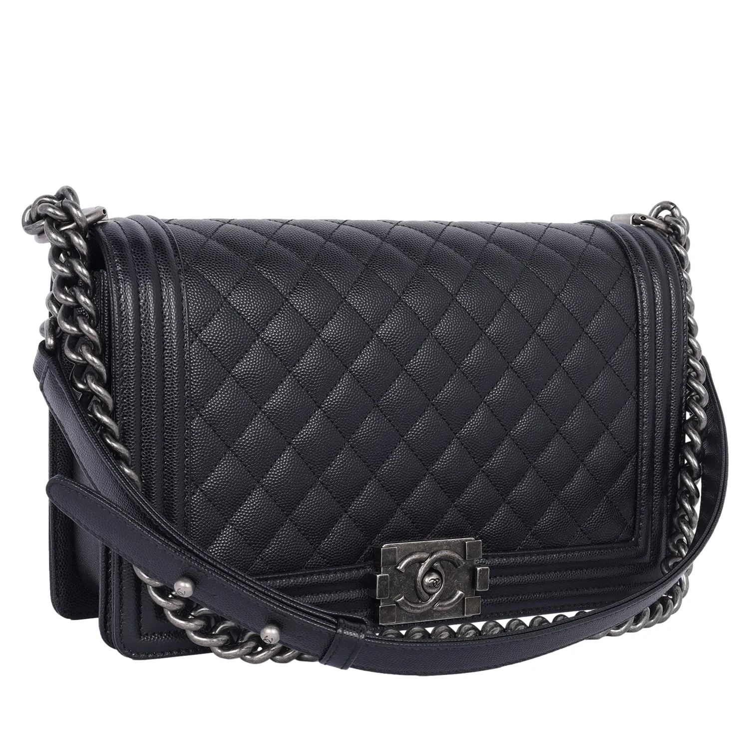 Quilted Caviar Leather Boy Bag