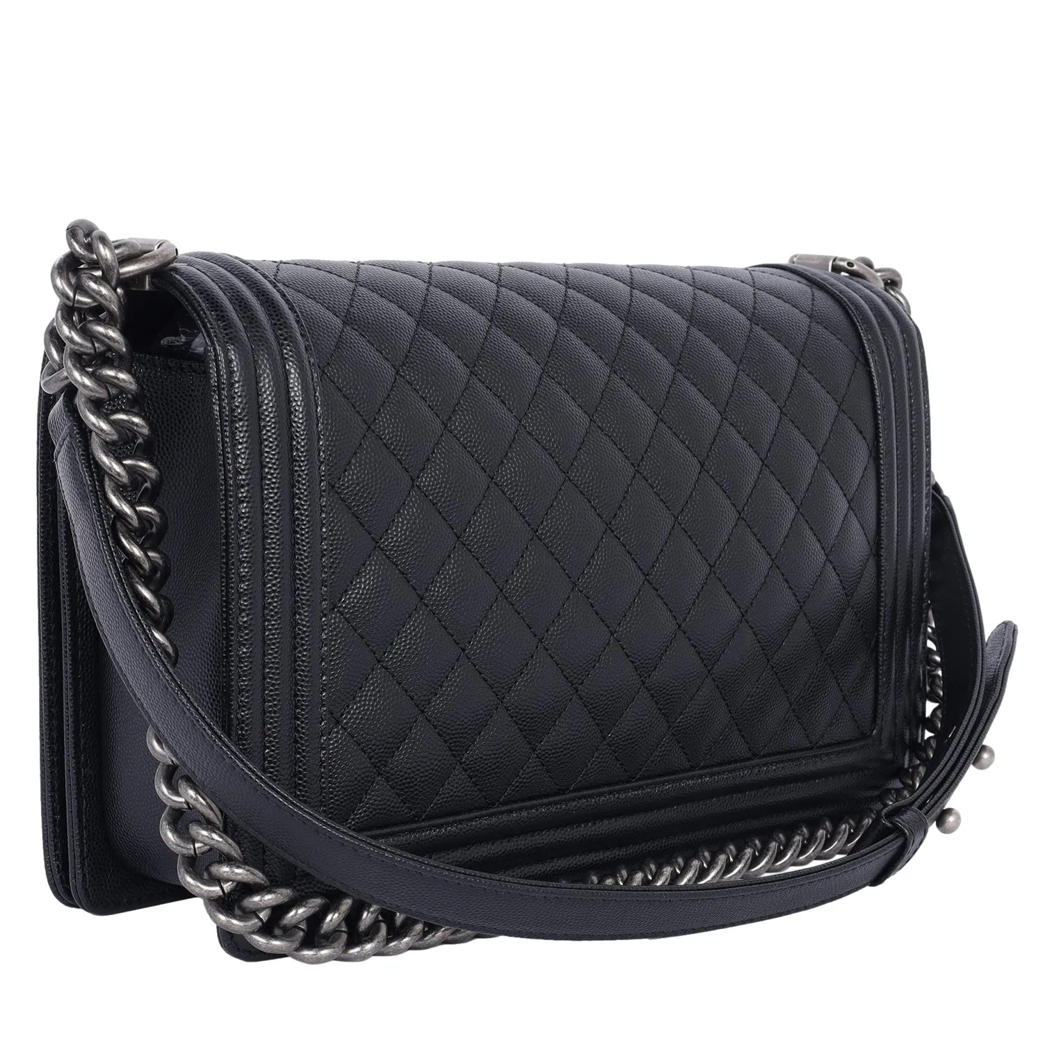 Quilted Caviar Leather Boy Bag