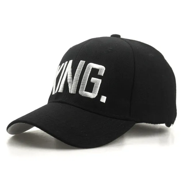 "KING." & "QUEEN." Matching Snap-Back Baseball Caps (UNISEX)