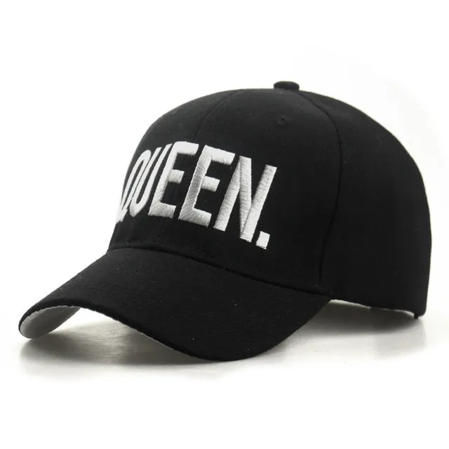 "KING." & "QUEEN." Matching Snap-Back Baseball Caps (UNISEX)