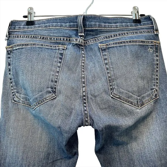 RAG &amp; BONE Dre Slim Boyfriend Distressed Ankle Jeans - 28 - mid-rise - blue