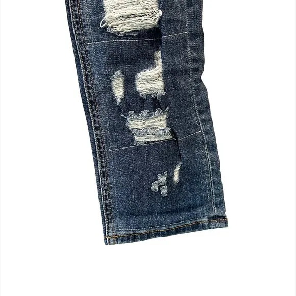 RAG &amp; BONE Dre Slim Boyfriend Distressed Ankle Jeans - 28 - mid-rise - blue