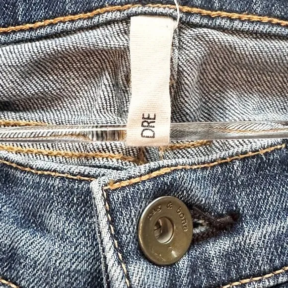RAG &amp; BONE Dre Slim Boyfriend Distressed Ankle Jeans - 28 - mid-rise - blue