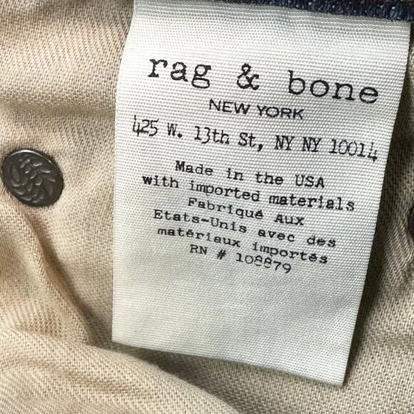 RAG &amp; BONE Dre Slim Boyfriend Distressed Ankle Jeans - 28 - mid-rise - blue
