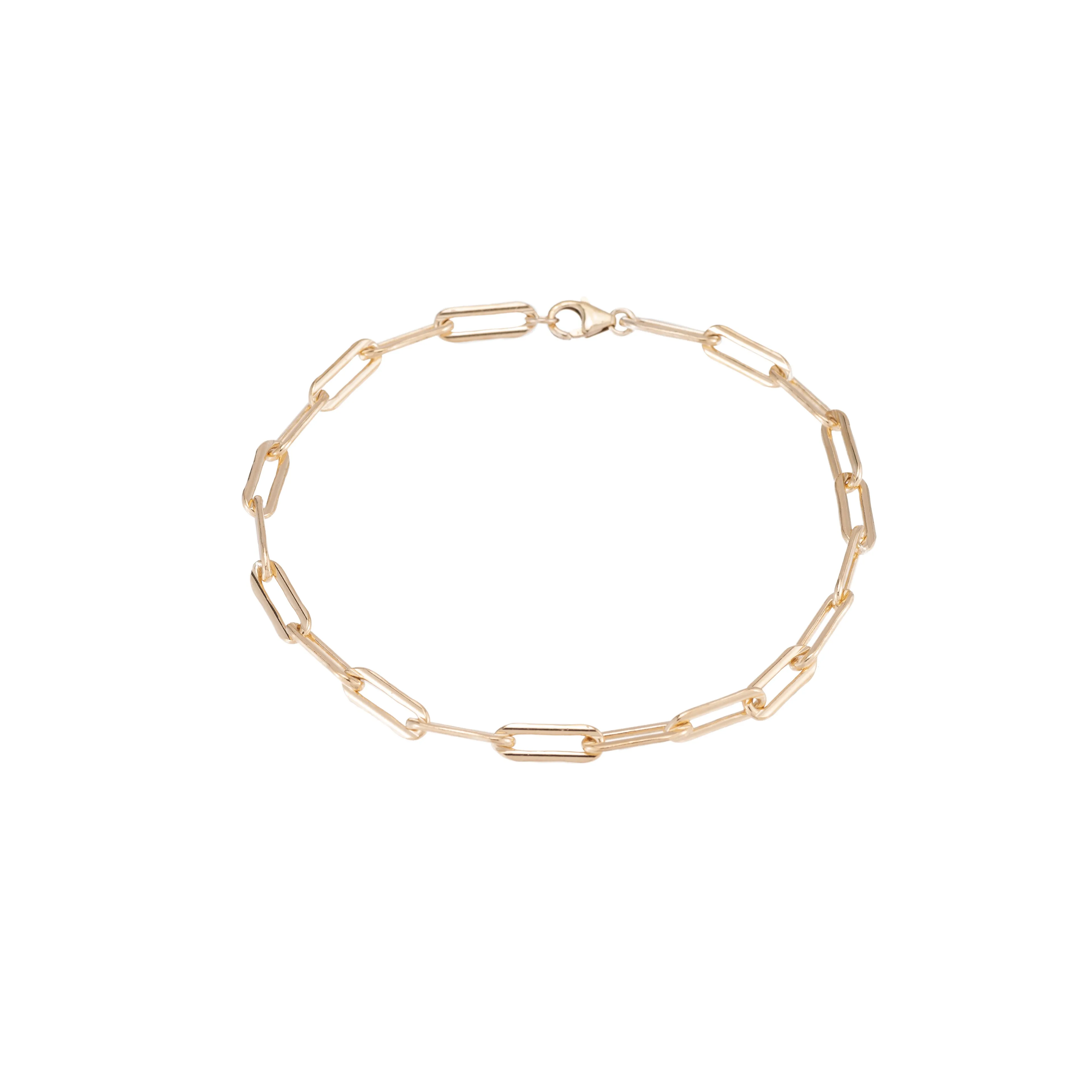 Rectangle Link Chain Anklet - 14K Gold Filled