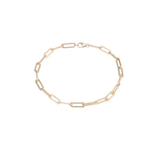 Rectangle Link Chain Anklet - 14K Gold Filled